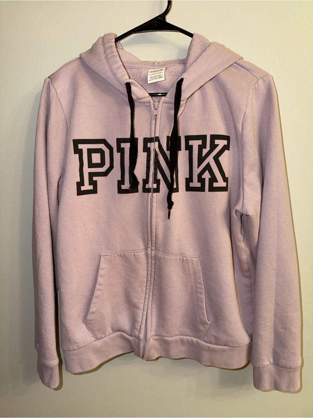 VS Pink Fleece Jacket with Hood - XL Purple